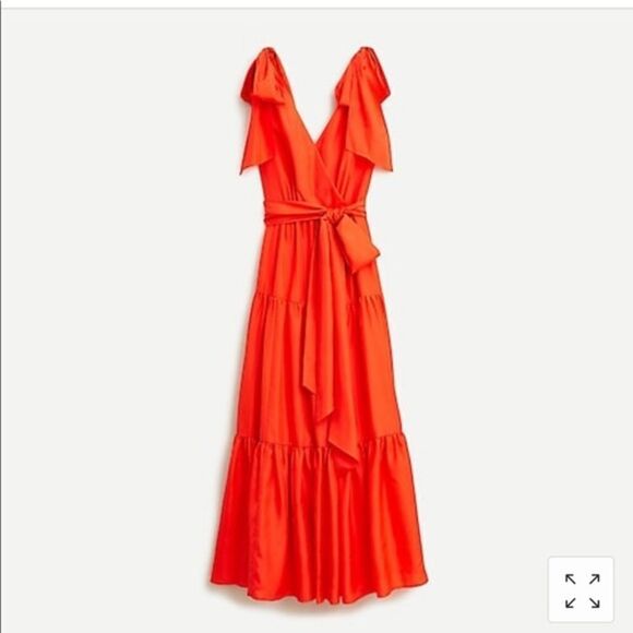 New J.CREW Shoulder-tie silk maxi dress - Picture 2 of 12
